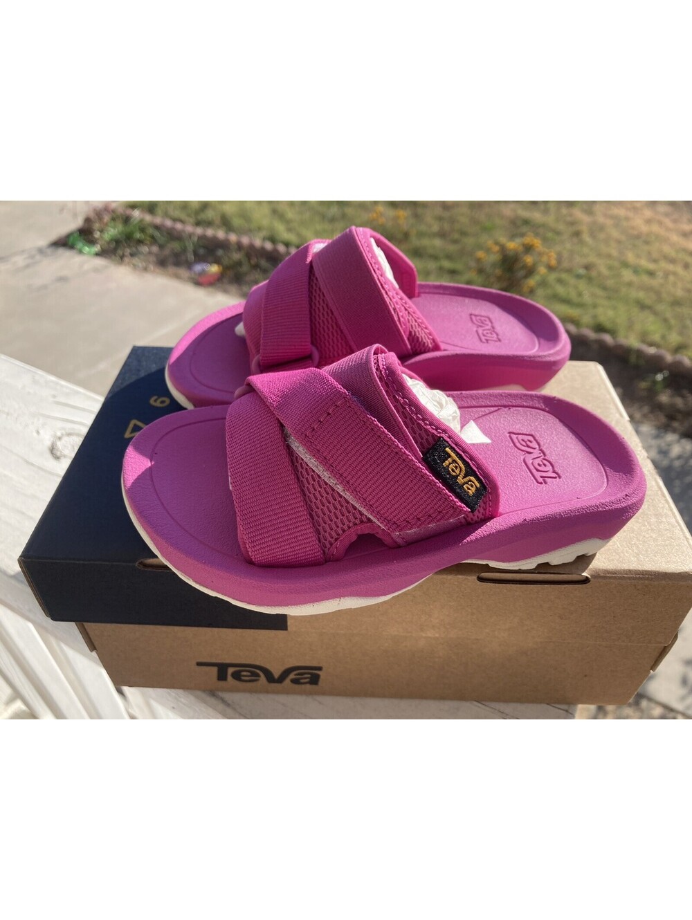 NEW GIRLS 9 TODDLER ROSE VIOLET TEVA HURRICANE VERGE SLIDE SANDALS 1136231C